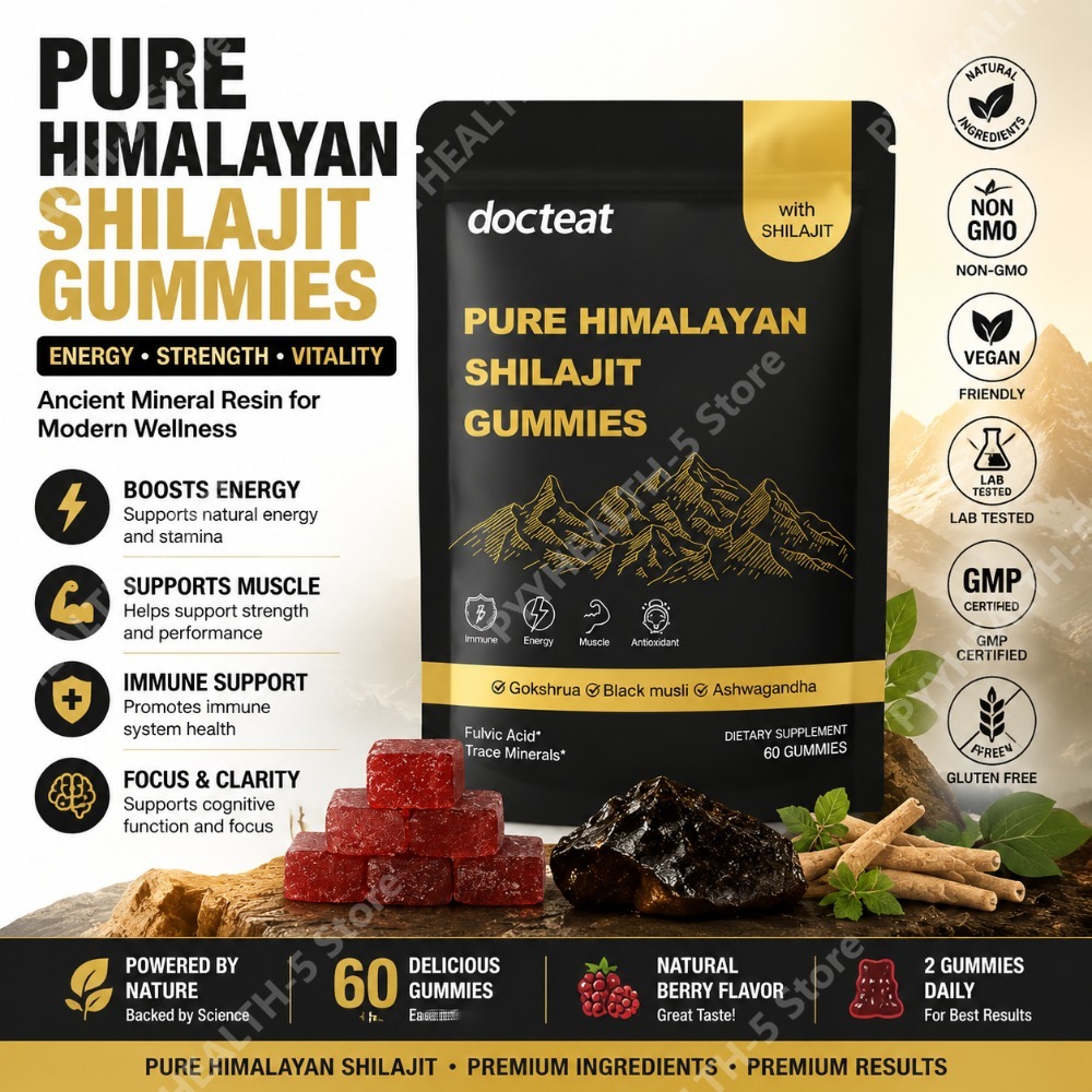 Herbal And Wellness - Docteat Reine Himalaya-Shilajit-Gummis mit Ashwagandha Natürliches