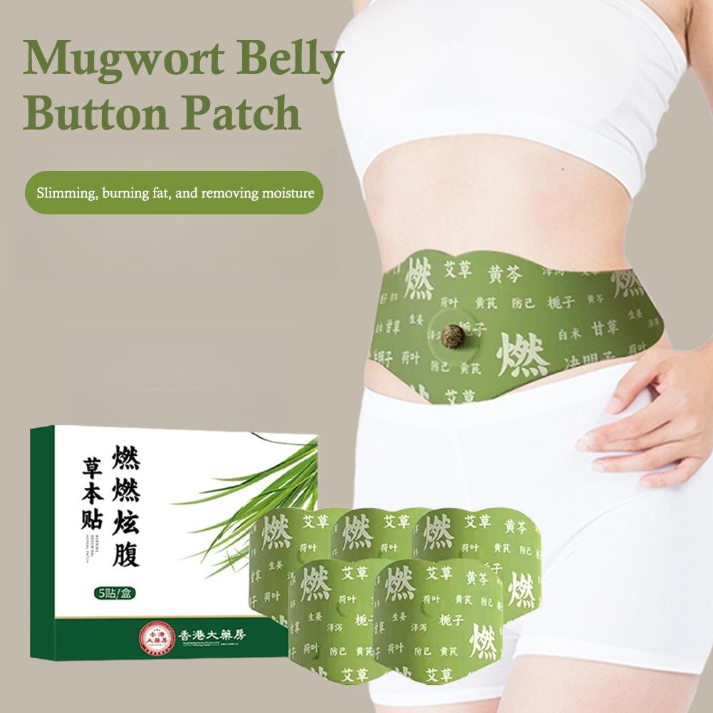 Herbal Zone - 12/3/4/5 Blatt natürliche Gewichtsverlust-Nabelpflaster, Moxa-Kräuterbauch-Fettverbrennungsaufkleber, ayurvedische