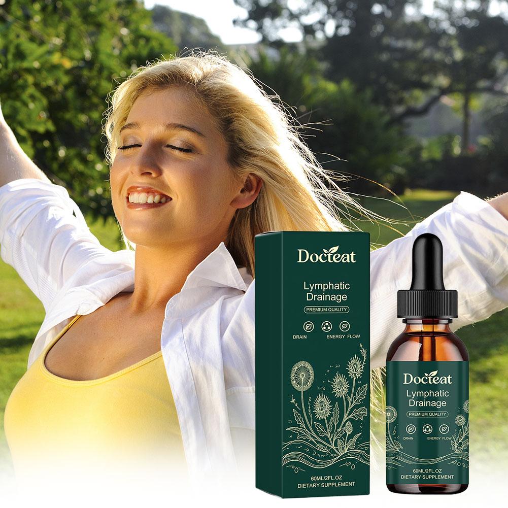 Herbal And Wellness - 60ml Docteat Lymphdrainage Kräutertropfen, Schnell Absorbierende